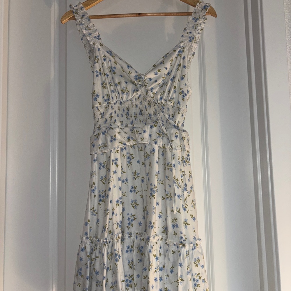 Hollister Blue Gray Sleeveless V-Neck Sundress
